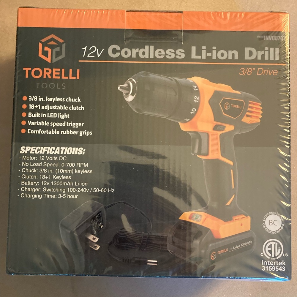 12V Cordless Li-ion Drill - Orange and Black